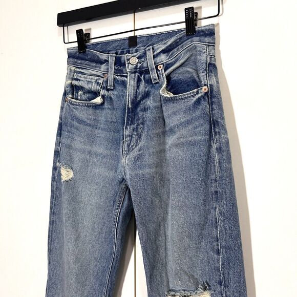 Yeezy YZY Gap Jeans Women’s 24 High Rise Distressed Medium Wash Long - Picture 2 of 9